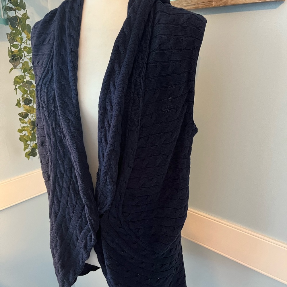 Tommy Hilfiger Navy Cable Knit Vest